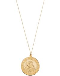 Lily & Roo - Solid Large Round St Christopher Medallion Necklace - Lyst