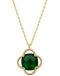 LÁTELITA London - Open Clover Flower Gemstone Necklace Gold Emerald - Lyst