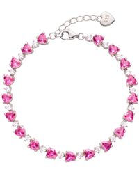 LÁTELITA London - Asscher Cut Heart Tennis Bracelet Ruby - Lyst
