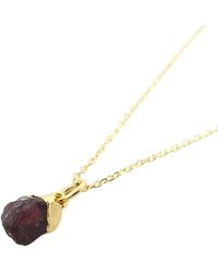 Harfi - Raw Garnet Plated January Birthstone Crystal Necklace - Lyst