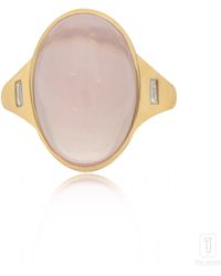 The Jewelz - Eraya Blush Rose Quartz Cocktail Ring For Gifting - Lyst