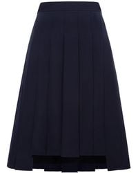 Femponiq - High-Waisted Pleated Midi Skirt With Asymmetric Slits - Lyst
