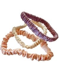 Soft Strokes Silk - Set Of Three Pure Mulberry Silk Skinny Scrunchies Weekly Special Hair Ties Birthday Cake - Lyst