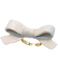 H2 Studio - Bowtie Maniac Small Ribbon Ceramic Bowtie Plated Brass Ring - Lyst