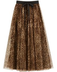 Yumi' - Leopard Mesh Tulle Skirt - Lyst