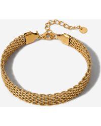 Elk & Bloom - 14K Thin Watch Chain Link Bracelet - Lyst