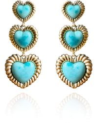 Laura Gray - Sloan Triple Heart Earrings - Lyst