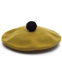 Justine Hats - Wool Beret With Pompom - Lyst