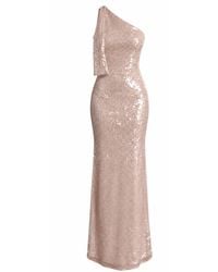 Aisl - Blush One-Shoulder Sequin Maxi Dress - Lyst