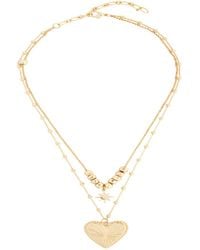Saachi - Layered Heart Charm Necklace - Lyst