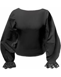 Frock Tales - Maranta Top With Lace Cuffs - Lyst