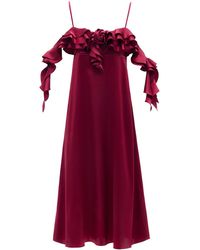 Jnsq (Je Ne Sais Quoi) - Rosie Silk Ruffle Midi Dress - Lyst