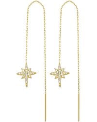 Spero London - Northernstar Starburst Sterling Chain Drop Earring - Lyst