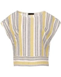 Conquista - Striped Linen Style Top - Lyst