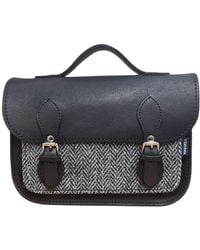Zatchels - Midi Tannery & Tweed Crossbody Leather Satchel - Lyst