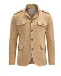 Ron Tomson - Neutrals Microsuede Lightweight Safari Jacket - Lyst
