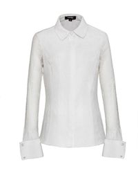 Smart and Joy - Fitted Long-Sleeve Lace Blouse - Lyst
