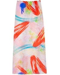 Audrey Vallens - Brush Stroke Mesh Skirt - Lyst