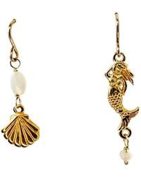 Lexi Jewelry - Mermaid & Scallop Shell Dangly Earrings - Lyst