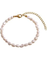 Harfi - Plated Natural Freshwater Pearl Bracelet - Lyst