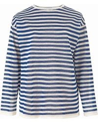 SALANIDA - Tanto Linen Long-Sleeve Top Striped - Lyst