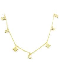 Seven Saints - Heavenly Realms Moon & Stars Drop Choker Necklace, Over Sterling - Lyst