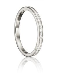 Lily & Roo - Sterling Baguette Diamond Style Eternity Ring - Lyst