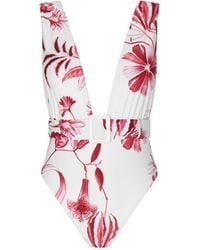 Aguaclara - Rouge Deep V One Piece - Lyst