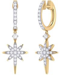 LMJ Twinkle Star Hoop Earrings In 14 Kt Yellow Gold Vermeil On Sterling Silver - Metallic