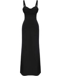 POST MERIDIEM - Maxi Dress With Gathered Bodice - Lyst