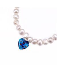 Mineralgems•Studio - Pearl Necklace With Heart Pendant - Lyst