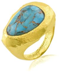 Arvino - Copper Turquoise Bold Rings - Lyst