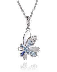 Classicharms - Silver Gradient Pavé Diamond Butterfly Pendant Necklace - Lyst