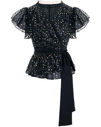 concept A trois - Sequin Top With Wing Sleeves - Lyst