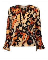 Traffic People - Metamorphosis And Butterfly Print The Dandy Long Sleeve Blouse - Lyst