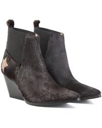 Rosamund Muir London - Felixa Dark Calf Hair With Star Ankle Boots - Lyst