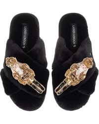 Laines London - Classic Laines Christmas Collection Slippers With Double Grand Nutcrackers Brooches - Lyst