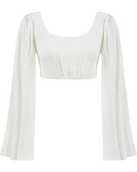 Lilamie - Amalfi Relaxed Fit Oval Neck Summer Crop Top - Lyst