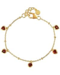Moon London - Mani Garnet Heart Bracelet - Lyst