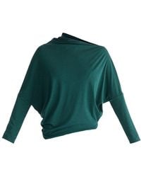 Paisie - Asymmetric Draped Lyocell Jersey Top - Lyst