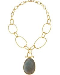 Rare Matters Jewelry - Luxe Oval Labradorite Pendant Chain Necklace - Lyst