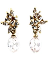 VicStoneNYC Fine Jewelry - Crystal Bridal Floral Dangle Earrings - Lyst