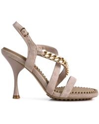 Rag & Co - Neutrals Domeda Latte Metal Chain Embellished Sandals By Rag & Co - Lyst
