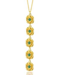 Unaloe - Five Emerald Rose Necklace - Lyst