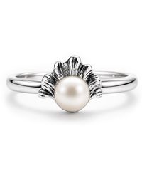 Unaloe - Adjustable Shell Ring With Natural Pearl - Lyst