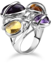 Bellus Domina - Plated Citrine And Amethyst Cocktail Ring - Lyst