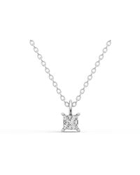 SEREIA OFFICIAL - 14K 0.5 Ct Lab Grown Princess Cut Diamond Solitaire Pendant With Bail - Lyst
