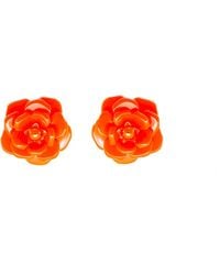 Gissa Bicalho - Handmade Acrylic Earring Open Rose - Lyst