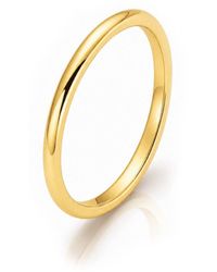 Unaloe - Smooth Sterling Band With Plating: Elegant Simplicity - Lyst