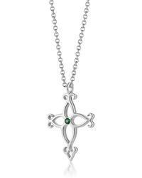 Unaloe - Soul Cross Sterling Necklace With Emerald – Elegant Jewelry For - Lyst